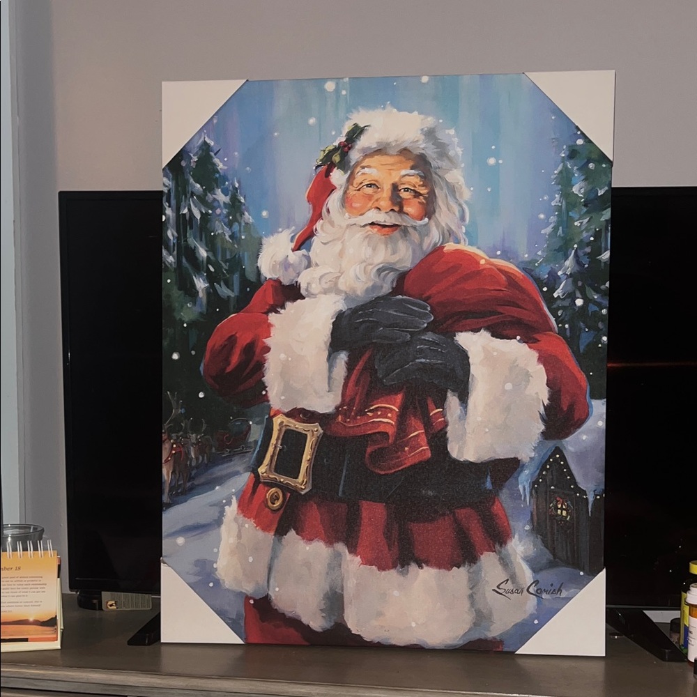 Festive Santa Claus Canvas Art
